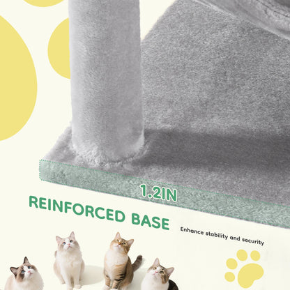 Close-up of the 1.2-inch thick reinforced base board that stabilises the cat tree