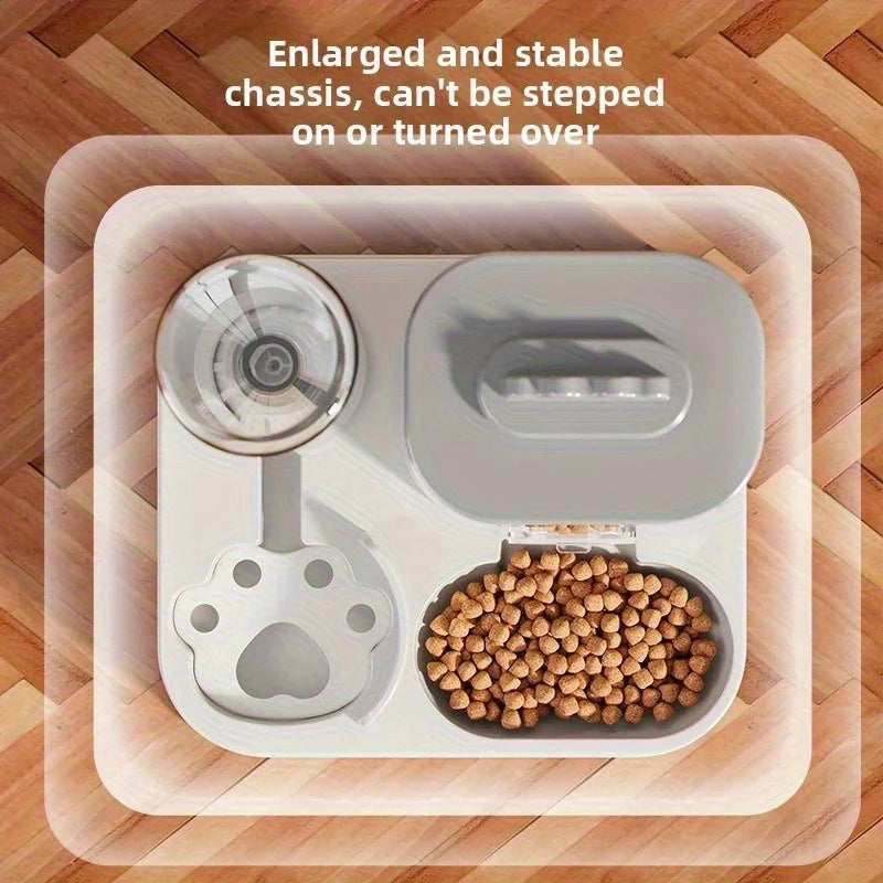Wide non-slip base keeps the cat and dog feeder stable on the floor